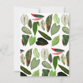 Botanische Waterverf  groene bladeren Notitiekaartje (Achterkant)