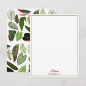 Botanische Waterverf  groene bladeren Notitiekaartje (Voorkant / Achterkant)