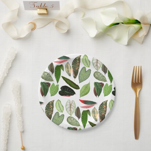 Botanische Waterverf groene bladeren Papieren Bordje (Huwelijk)