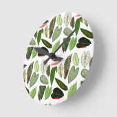 Botanische Waterverf groene bladeren Ronde Klok (Hoek)