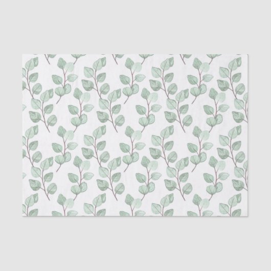 Botanische Waterverf Groene bladeren Stevige olie Tissuepapier (Voorkant)