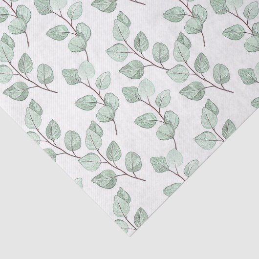 Botanische Waterverf Groene bladeren Stevige olie Tissuepapier (Detail)