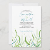 Botanische Waterverf Groene en Witte bruiloft (Voorkant)