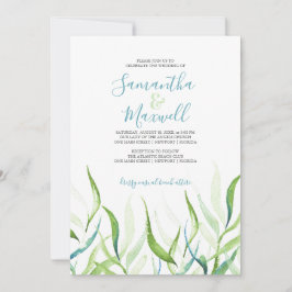 Botanische Waterverf Groene en Witte bruiloft