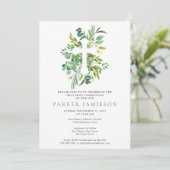 Botanische Waterverf Groenen Eerste Heilige Commun Kaart (Staand voorkant)