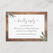 Botanische Waterverf Hout Wedding Website RSVP Informatiekaartje (Voorkant)