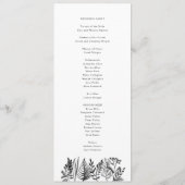 Botanische Waterverf huwelijksprogramma Programmakaart (Achterkant)