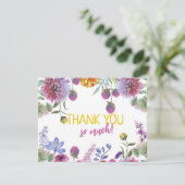 Botanische Waterverf Ik dank u voor uw kaart (Staand voorkant)