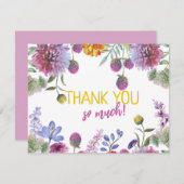 Botanische Waterverf Ik dank u voor uw kaart (Voorkant / Achterkant)