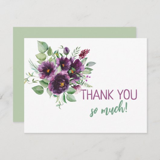 Botanische Waterverf Ik dank u voor uw kaart (Voorkant / Achterkant)