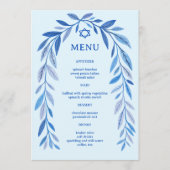 Botanische Waterverf Joods evenement Bar Bat Mitzv Menu (Voorkant)