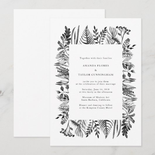 Botanische Waterverf Kaart (Voorkant / Achterkant)