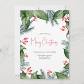 Botanische Waterverf Kerst Kaarten Bewegen (Voorkant)