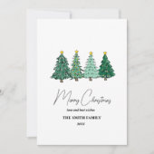 Botanische Waterverf Kerstboom vakantie Kaart (Voorkant)