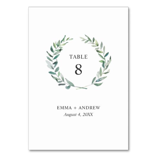 Botanische Waterverf Kransslagader Foliage Kaart (Voorkant)