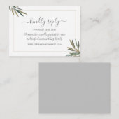 Botanische Waterverf Kruid bruiloft website RSVP Informatiekaartje (Voorkant / Achterkant)