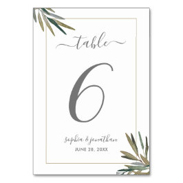 Botanische Waterverf Kruid Custom Number Wedding Kaart