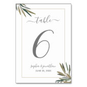 Botanische Waterverf Kruid Custom Number Wedding Kaart (Voorkant)