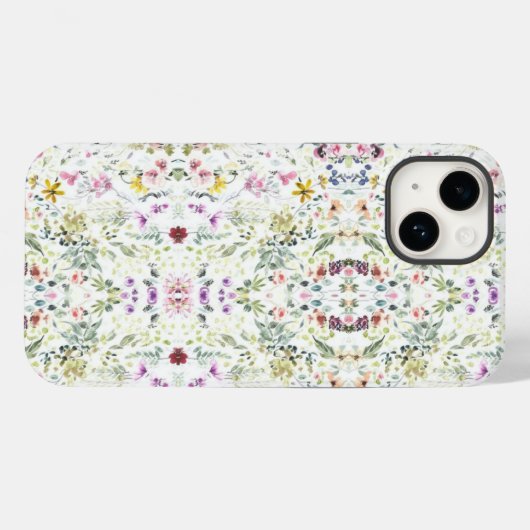 Botanische Waterverf Kunst Case-Mate iPhone Case (Achterkant (horizontaal))