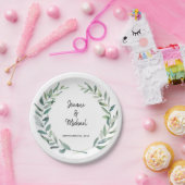 Botanische waterverf laat bruinbruidbruinbruiloft papieren bordje (Feest)