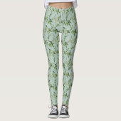 Botanische Waterverf Leaf All-Over Print Leggings (Voorkant)