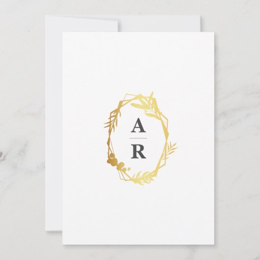 Botanische Waterverf Leaf Wedding Kaart (Achterkant)