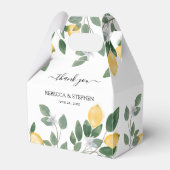 Botanische Waterverf Lemon en Greenery Wedding Bedankdoosjes (Voorkant Zijde)