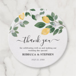 Botanische Waterverf Lemon en Greenery Wedding Bedankjes Labels