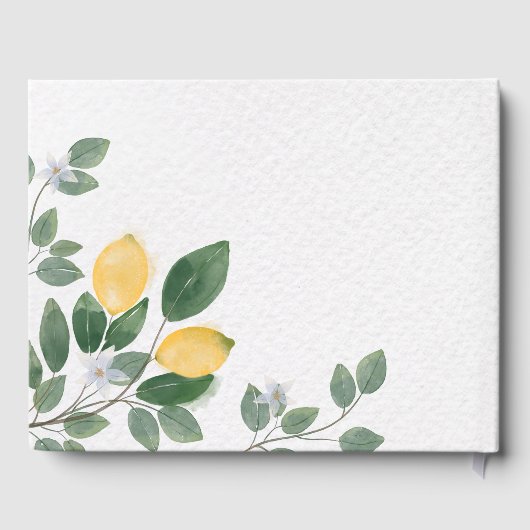 Botanische Waterverf Lemon en Greenery Wedding Gastenboek (Achterkant)