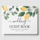 Botanische Waterverf Lemon en Greenery Wedding Gastenboek (Voorkant)