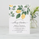 Botanische Waterverf Lemon en Greenery Wedding Kaart (Staand voorkant)