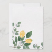 Botanische Waterverf Lemon en Greenery Wedding Kaart (Achterkant)