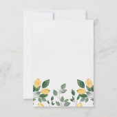 Botanische Waterverf Lemon en Greenery Wedding RSVP Kaartje (Achterkant)
