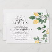 Botanische Waterverf Lemon Greenery Couple Shower Kaart (Voorkant)