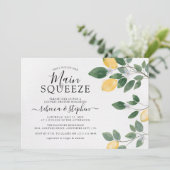 Botanische Waterverf Lemon Greenery Couple Shower Kaart (Staand voorkant)