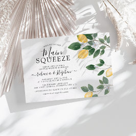 Botanische Waterverf Lemon Greenery Couple Shower Kaart