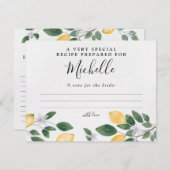 Botanische Waterverf Lemon & Greenery Recipcard (Voorkant / Achterkant)