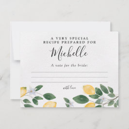 Botanische Waterverf Lemon & Greenery Recipcard