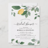 Botanische Waterverf Lemon Greenery Vrijgezellenfe Kaart (Voorkant)