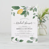 Botanische Waterverf Lemon Greenery Vrijgezellenfe Kaart (Staand voorkant)