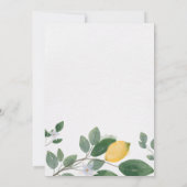 Botanische Waterverf Lemon Greenery Vrijgezellenfe Kaart (Achterkant)