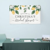 Botanische Waterverf Lemon Greenery Vrijgezellenfe Spandoek (Beurs)