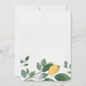 Botanische Waterverf Lemon & GreeneryBridal Brunch Kaart (Achterkant)