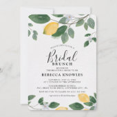 Botanische Waterverf Lemon & GreeneryBridal Brunch Kaart (Voorkant)