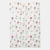 Botanische waterverf Lente wilde bloem Theedoek (Verticaal)