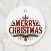 Botanische Waterverf met elegante kerst Bedankjes Labels (Achterkant)