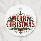 Botanische Waterverf met elegante kerst Bedankjes Labels (Achterkant)