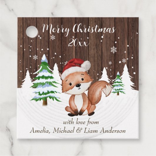 Botanische Waterverf met elegante kerst Bedankjes Labels (Voorkant)