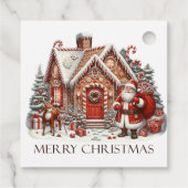 Botanische Waterverf met elegante kerst Bedankjes Labels (Achterkant)