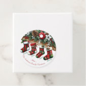 Botanische Waterverf met elegante kerst Bedankjes Labels (In situ)